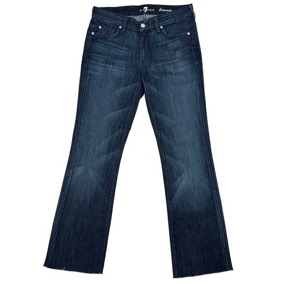 7 for all Mankind Y2K Low-Rise Bootcut Jeans Women's 29" Raw Hem USA Kimmie - Picture 1 of 14